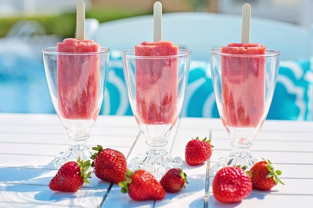 A variety of summer desserts on display.