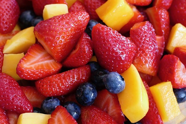 A beautifully arranged summer dessert spread.