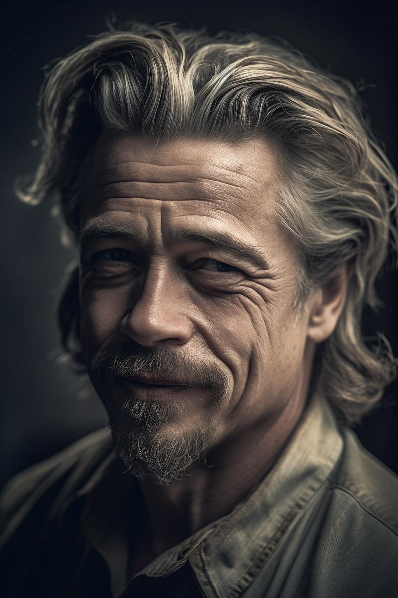 Hybrid image of Brad Pitt and Albert Einstein