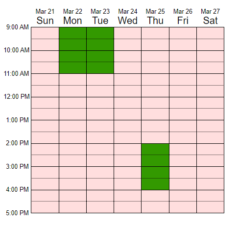 Scheduling Availability Example