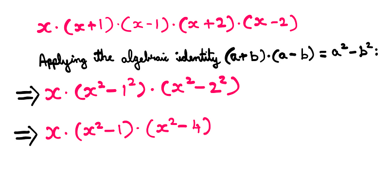 Applying the algebraic identity