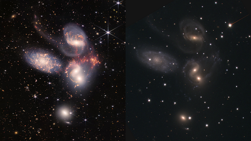 Comparison of observations from JWST and NOT