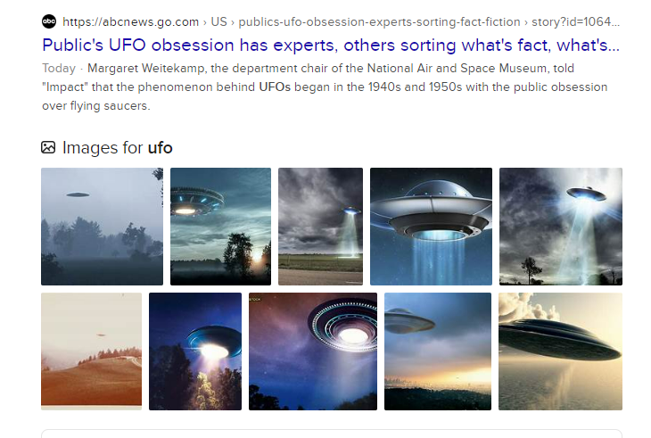 Historical documentation of UFO sightings