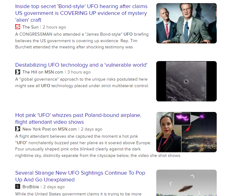 Congressional hearings on UFO transparency