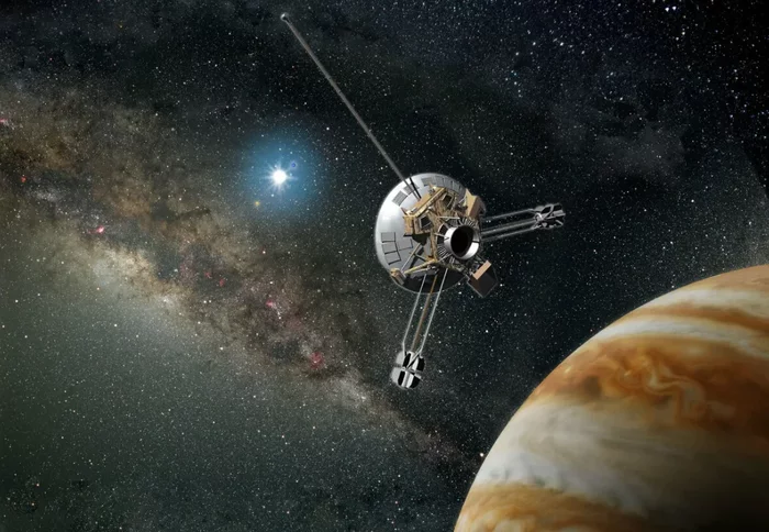 Artist's depiction of Pioneer 10 near Jupiter