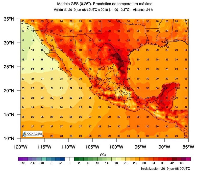 A heatwave map illustrating the impact of climate change