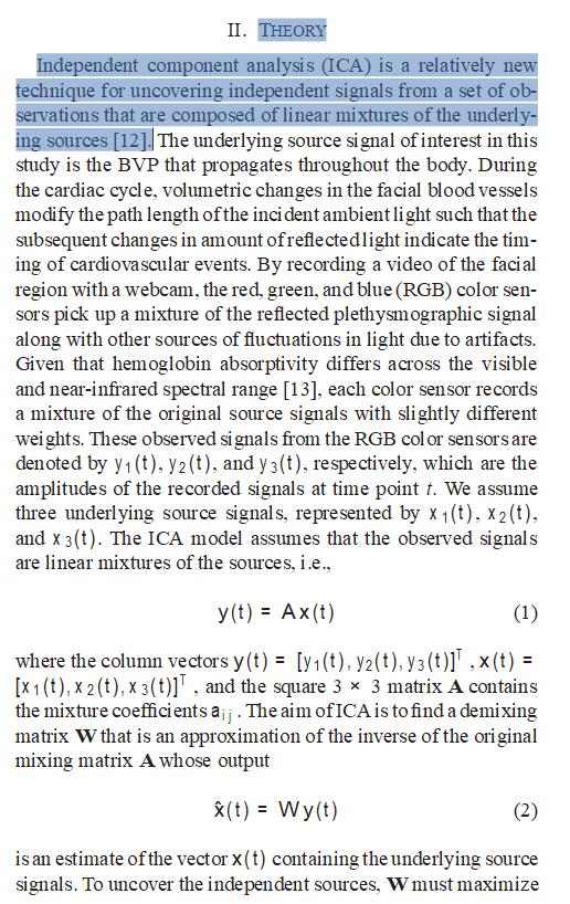 Biological signals from facial data