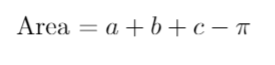 Area formula for a spherical triangle in radians