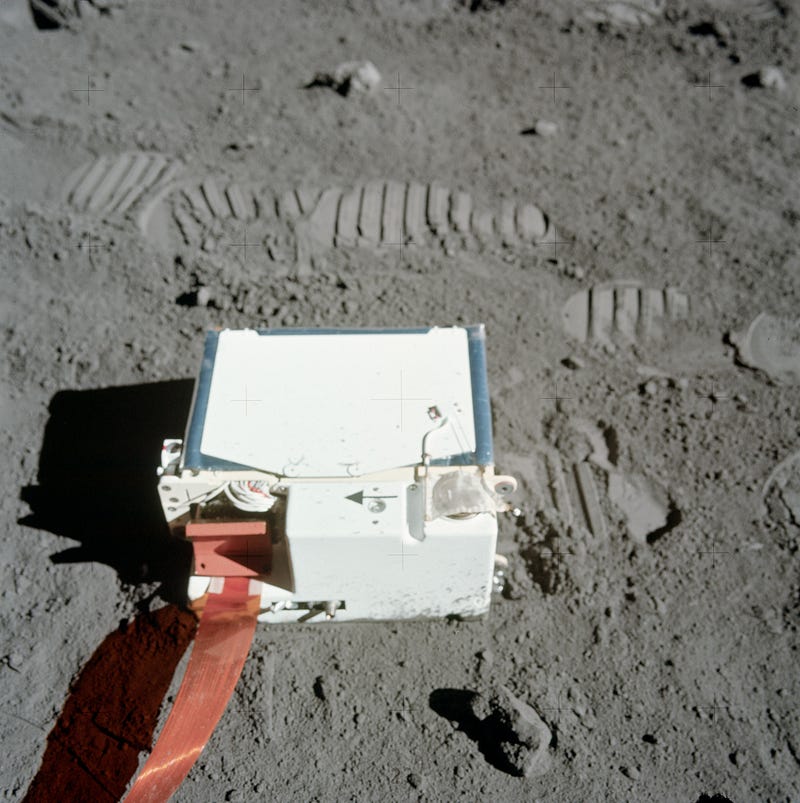 Footprints on the moon's surface