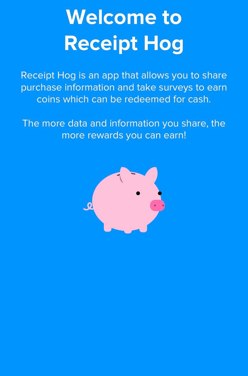 Receipt Hog app displaying rewards earned