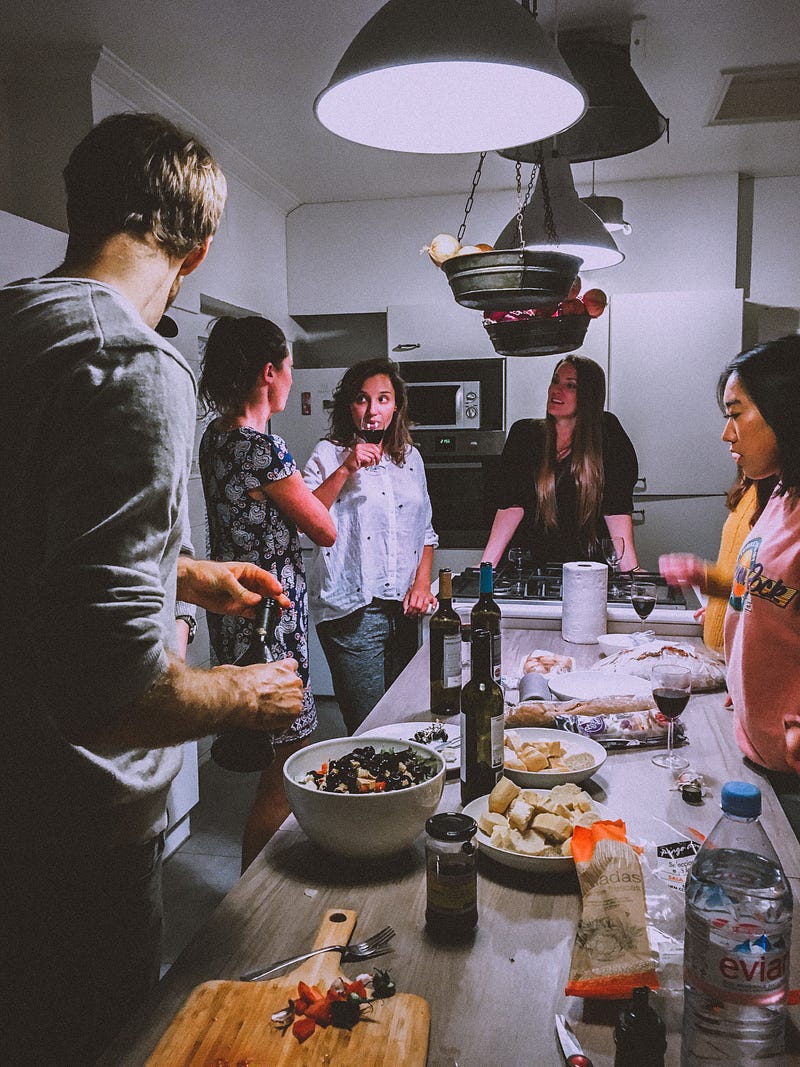 Group of friends enjoying a social gathering