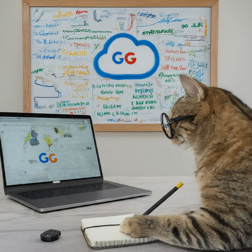 Cat studying Google Cloud