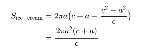 Ice Cream Surface Area Formula