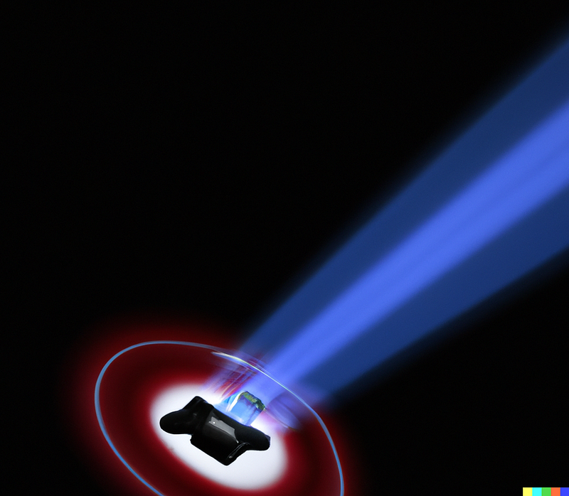 Conceptual illustration of a tractor beam in action