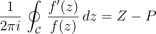 Equation relating zeros and poles