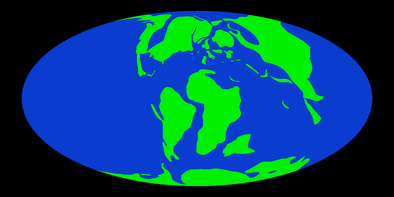 Map of Earth during the mid-Cretaceous period