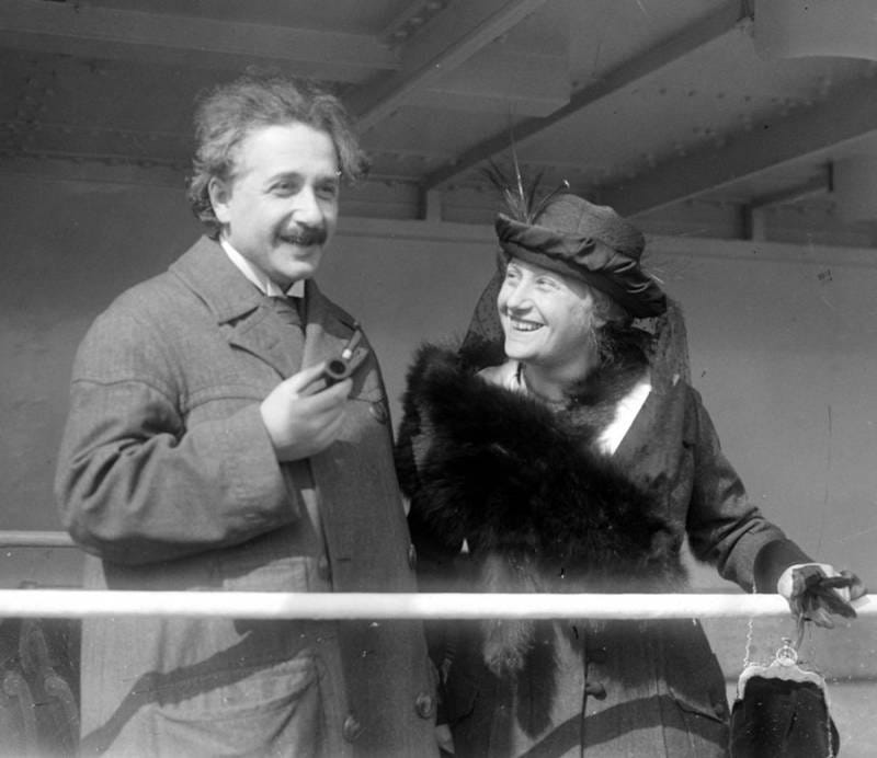 Einstein with second wife Elsa