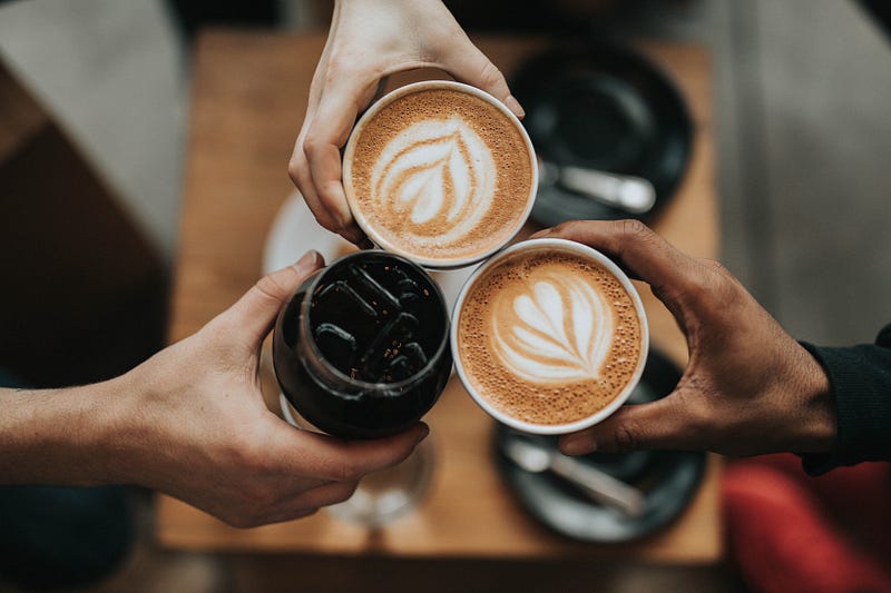 Freshly brewed coffee in a cup