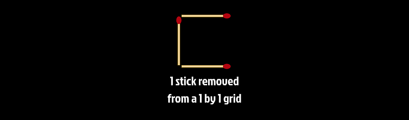 One Stick Removal from a 1 by 1 Grid