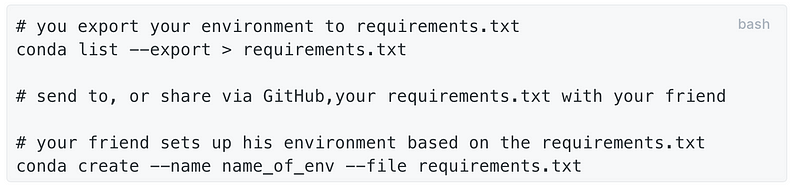 Visual representation of conda environment setup