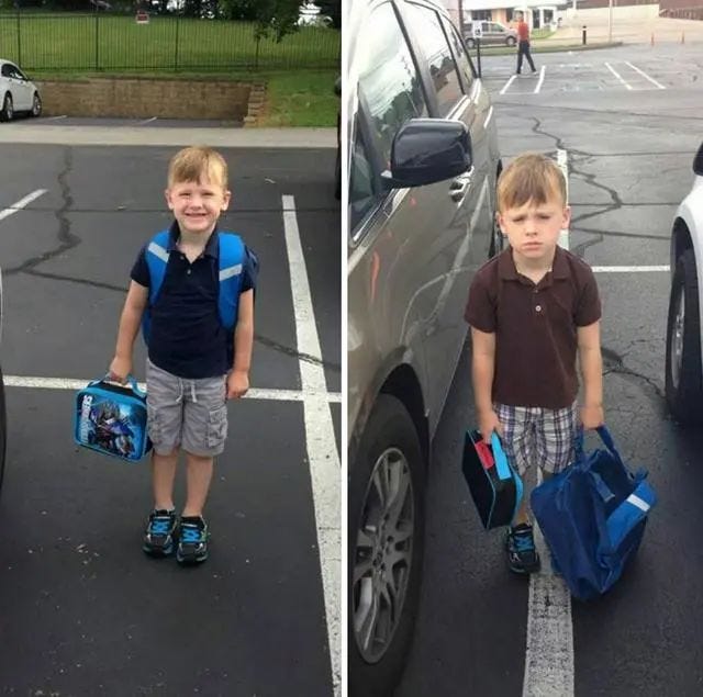 First vs second day of school