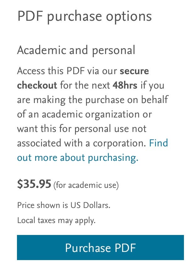 Frustrating paywall for scientific papers