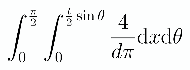 Double integral for probabilities