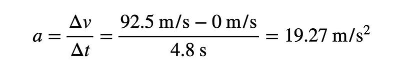 Average acceleration verification