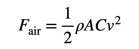 Air resistance force model